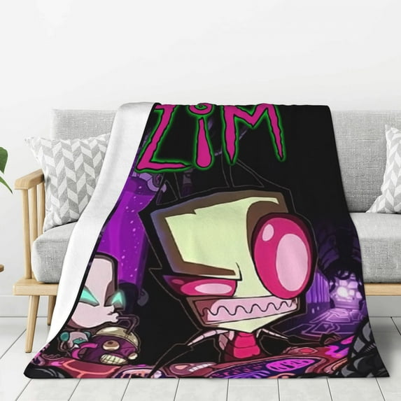 Invader Zim Thick Blanket Cozy Soft Fuzzy Anti-pilling Flannel Throw Blanket Warm Sofa Bed Blanket 80"x60" For Adult Teen Kids