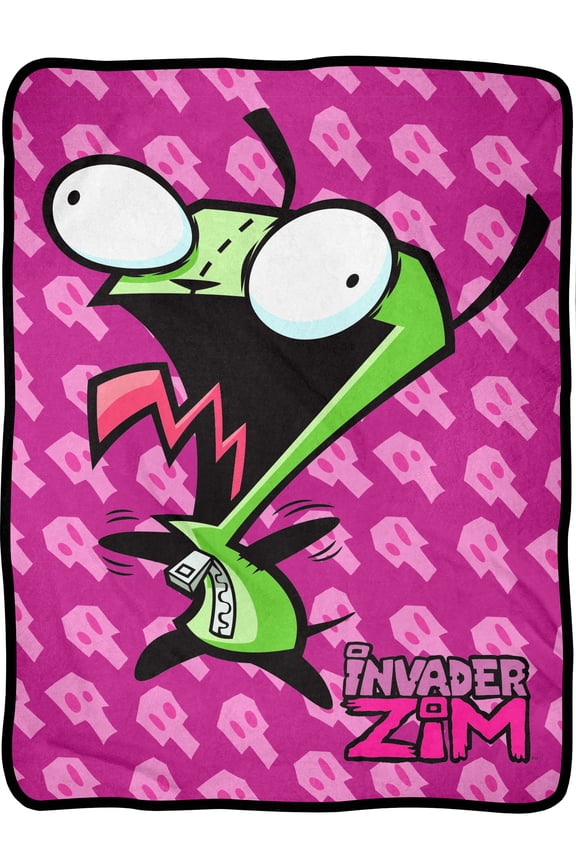 Invader Zim Throw Blanket- GIR Evil Laugh Fuzzy Soft Fleece Throw Blanket For Bed Couch 46" X 60"