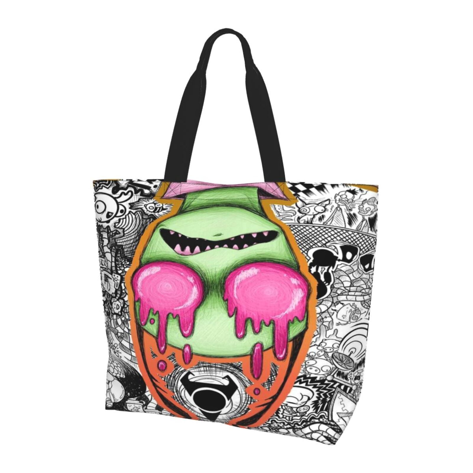 Invader Zim Tote Bag for Women Cute Beach Bag Portable Handbag Ladies ...