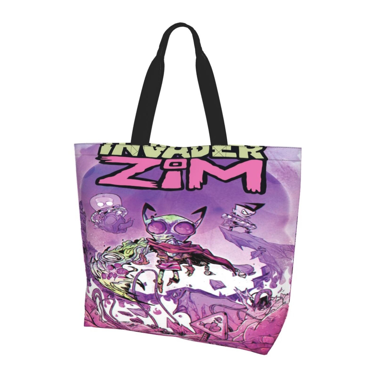 Invader Zim Tote Bag for Women Cute Beach Bag Portable Handbag Ladies ...