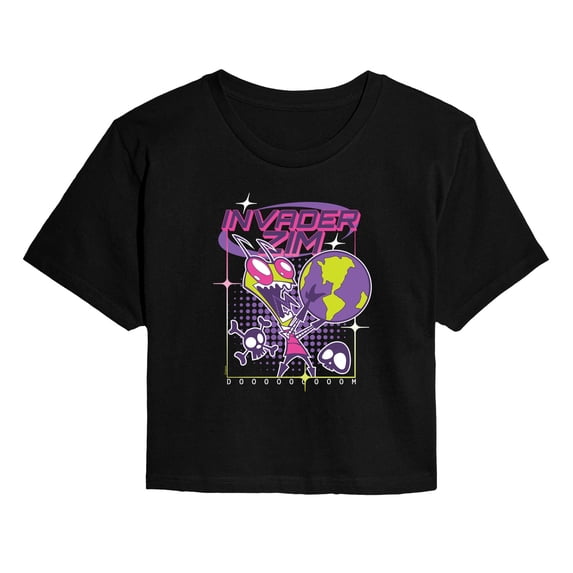 Invader Zim - Y2K - Juniors Cropped Short Sleeve Graphic T-Shirt