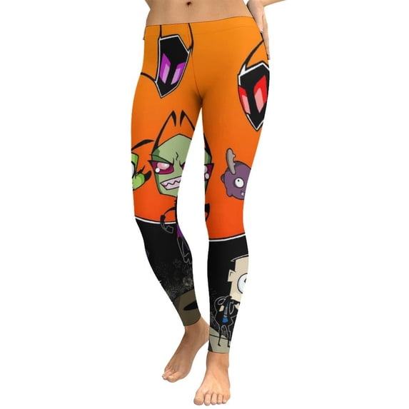 Invader Zim Yoga Pants Women High Waisted Tummy Control Non See-Through Elastic Running Workout Yoga Leggings Pants