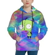 Invader Zim Youth Sweatshirt Hoodies Pullover 3D Print Novelty Hooded Hoody Clothes For Boys Girls Teen Clothing