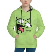 Invader Zim Youth Sweatshirt Hoodies Pullover 3D Print Novelty Hooded Hoody Clothes For Boys Girls Teen Clothing