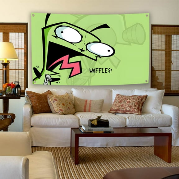 Invader ZimS flag 3x5fts Hanging Bohemian Hippie Living Bedroom Decor Wall Art Decor Background Cloth Home Decoration