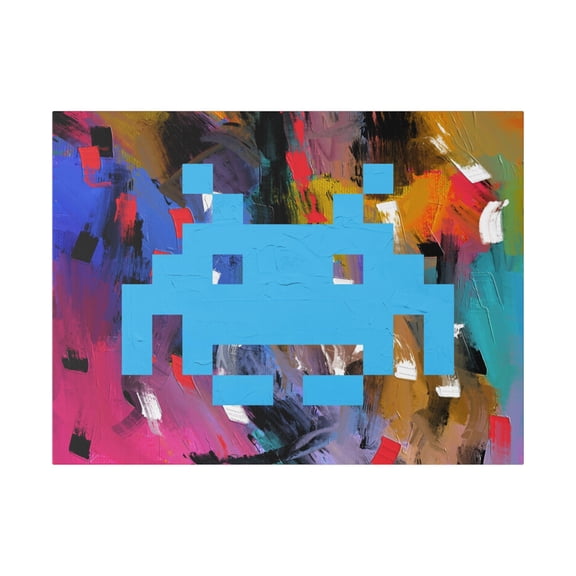 Invaders Five Video Game Graffiti Canvas Wall Art - Warhol Style Pop Art