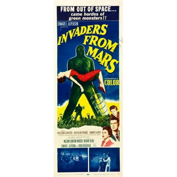 Invaders From Mars Movie Poster Insert 14inx36in 36cmx92cm Multi-Color Square Adults Western Graphic