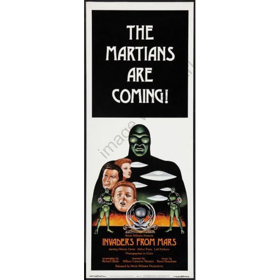 Invaders From Mars Movie Poster Insert 14inx36in Martians Are Coming Square Adults Western Graphic