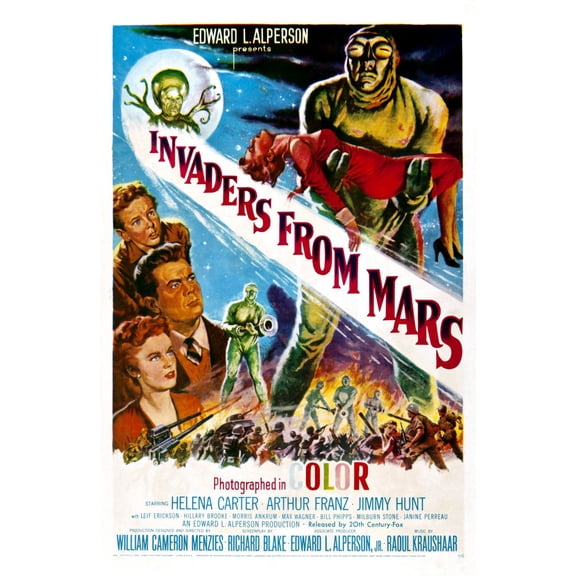 Invaders From Mars Movie Poster Metal Sign 8inx 12in Print on Metal 8x12 Square Adults Best Posters