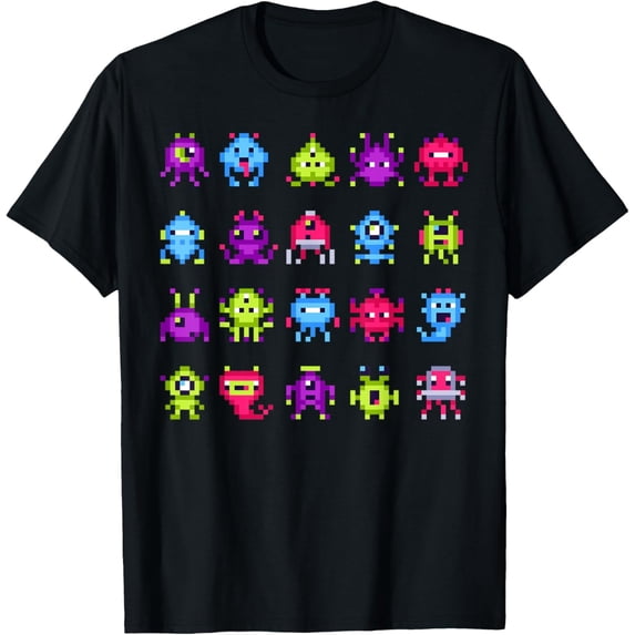 Invaders I Love 80s 8 Bit Space Monsters Retro Graphic Design For ...