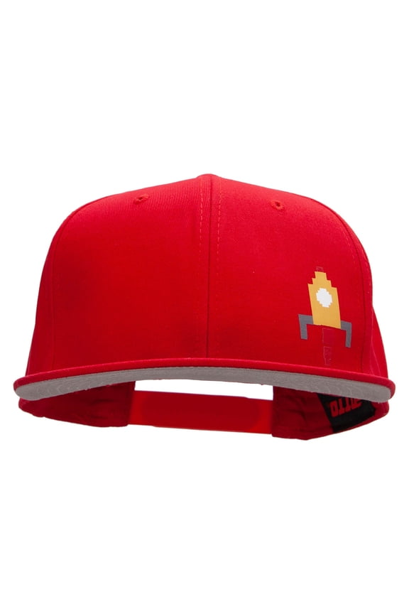 Invador Spaceship Heat Transfer Prostyle Snapback - Red OSFM