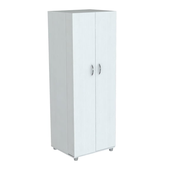 Inval 2-Door 4-Shelf Laminate Kitchen Pantry Cabinet, Washed Oak