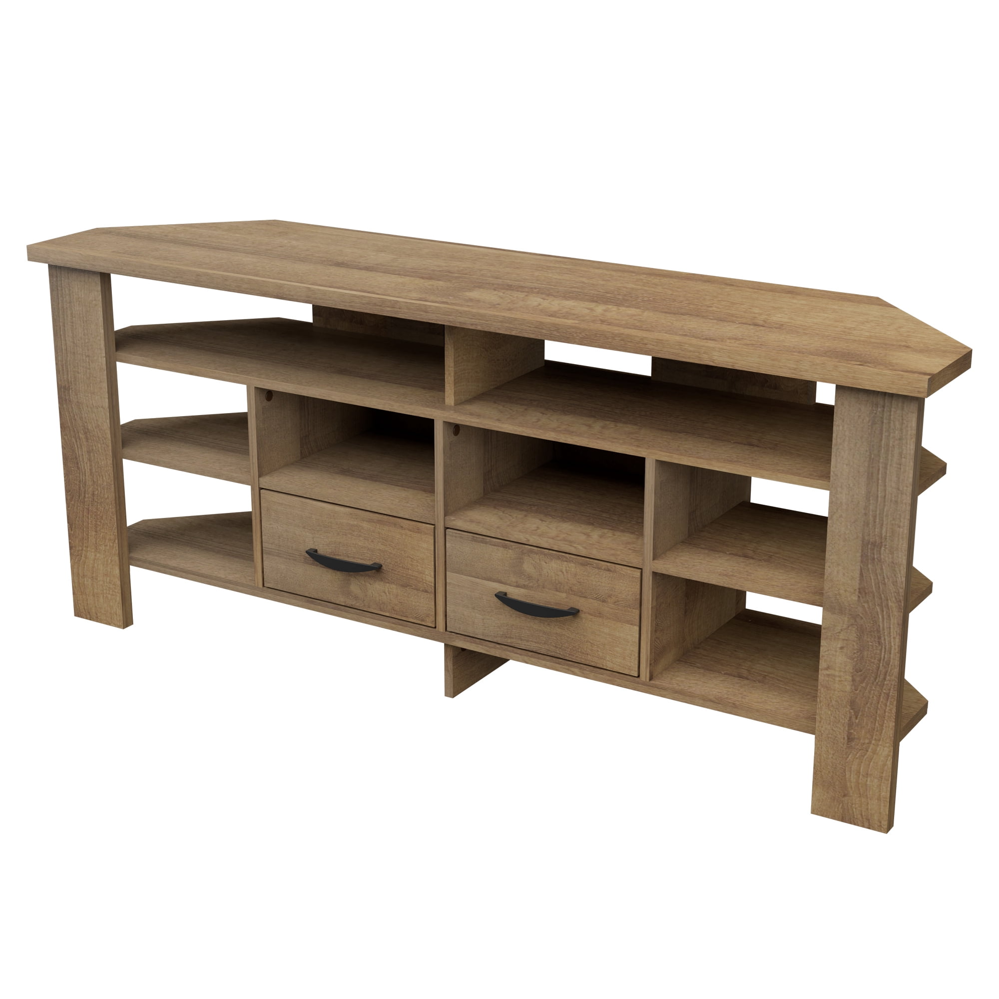 Inval 2-Drawer Corner TV Stand for TVs up to 60”, Amaretto