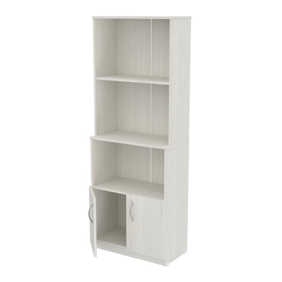 Inval 3-Shelf Bookcase with Cabinet, Washed Oak