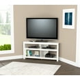 thumbnail image 1 of Inval 4-Shelf Corner TV Stand for TVs up to 60”, Washed Oak, 1 of 2