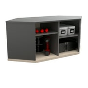 Inval 4-Shelf 45"W Garage Cabinet, Dark Gray and Maple