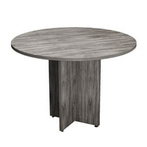 Inval 42" Round Conference Table in Gray Smoke Oak