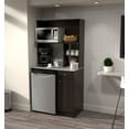 thumbnail image 1 of Inval Ambrossia Kitchen Breakroom Microwave Cabinet (36" x 70" x 20"), Espresso/Stone, 1 of 12