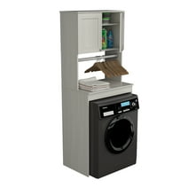Inval America 2-Door Engineered Wood Laundry Cabinet in Washed Oak