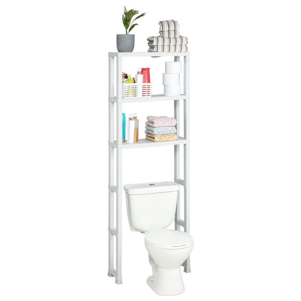 White Resin 3-Shelf Over-the-Toilet Bathroom Storage Unit