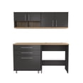 thumbnail image 1 of Inval America 4 pc Garage Storage System, Dark Gray & Maple, 1 of 3