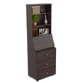 thumbnail image 1 of Inval 3-Drawer Secretary Desk with Hutch, Espresso, 1 of 7