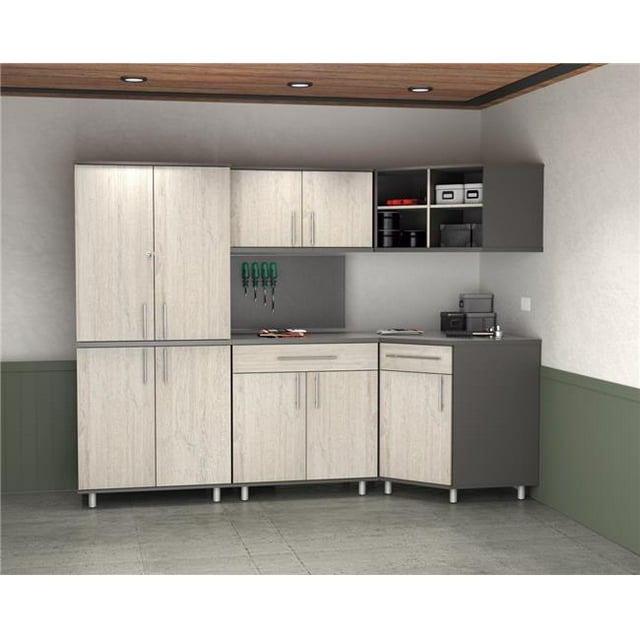 Inval America Kratos 5-Piece Engineered Wood Corner Garage Cabinet Set ...