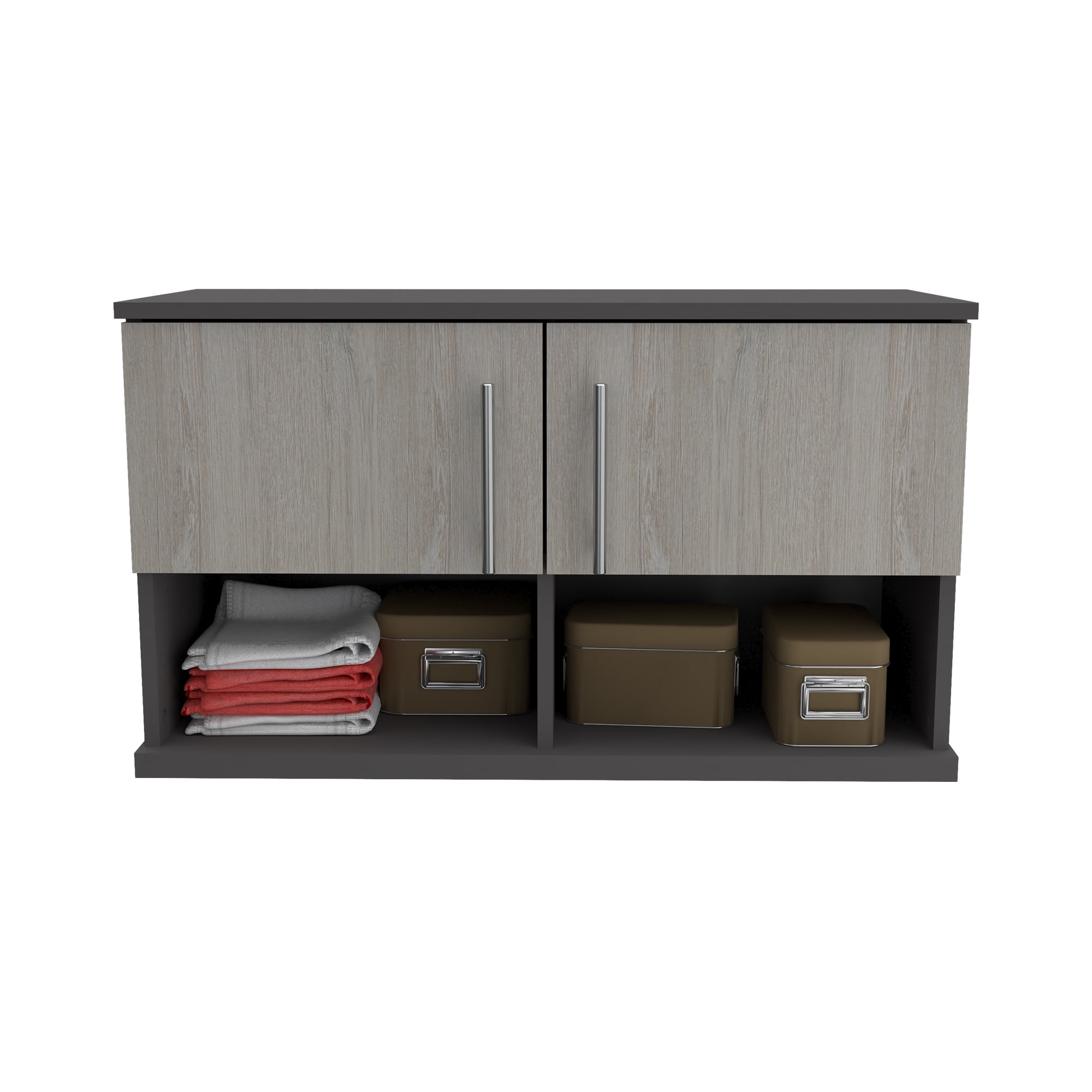 Inval Kratos Laminate 3-Shelf Wall Mount Garage Cabinet, Chantilly & Dark Gray