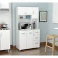 thumbnail image 1 of Inval Laminate Kitchen Microwave Storage Cabinet 35"W, White, 1 of 7