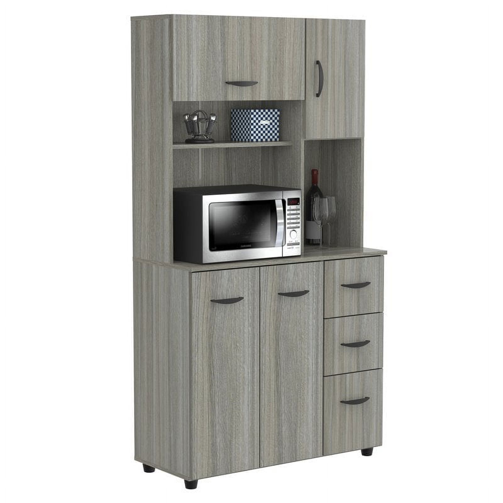 Inval Laminate Kitchen Microwave Storage Cabinet, Smoke Oak - image 1 of 8