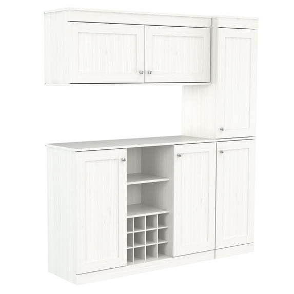 Inval Shaker Laminate 3-Piece Kitchen Cabinet System 63"W, Washed Oak