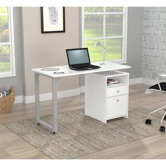 Inval Washed Oak Writing Desk with Pedestal