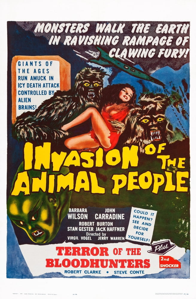 Invasion Of The Animal People Us 196 Canvas Art - (11 x 17)
