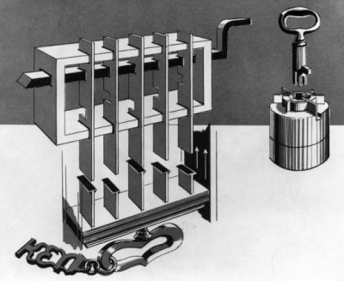 Invention of the Bramah Lock Canvas Art - (24 x 36)