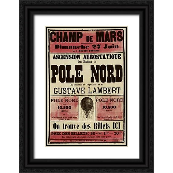 Inventions 11x14 Black Ornate Wood Framed with Double Matting Museum Art Print Titled - Pole Nord