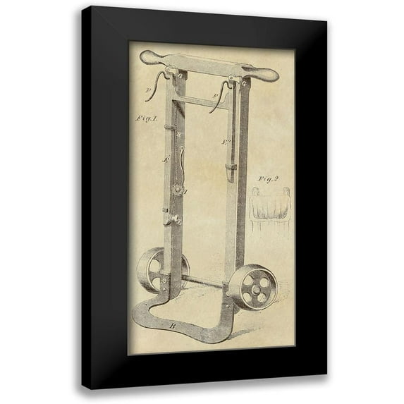 Inventions 11x18 Black Modern Framed Museum Art Print Titled - Hamper Hand truck for Moving Fabric