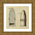 thumbnail image 1 of Inventions 12x12 Gold Ornate Wood Framed with Double Matting Museum Art Print Titled - Improved Artillery Shell, 1 of 4