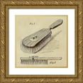 thumbnail image 1 of Inventions 12x12 Gold Ornate Wood Framed with Double Matting Museum Art Print Titled - Lotion Dispensing Hair Brush, 1 of 4