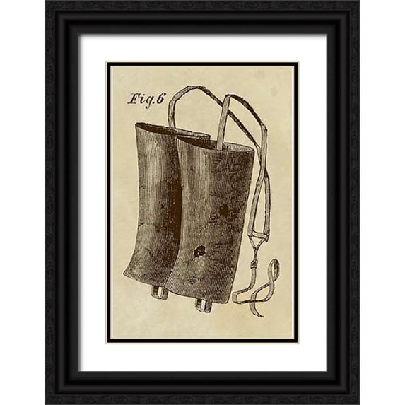 Inventions 13x18 Black Ornate Wood Framed with Double Matting Museum Art Print Titled - Shin Guards