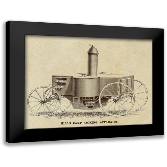 Inventions 24x19 Black Modern Framed Museum Art Print Titled - Hills Camp Cooking Apparatus