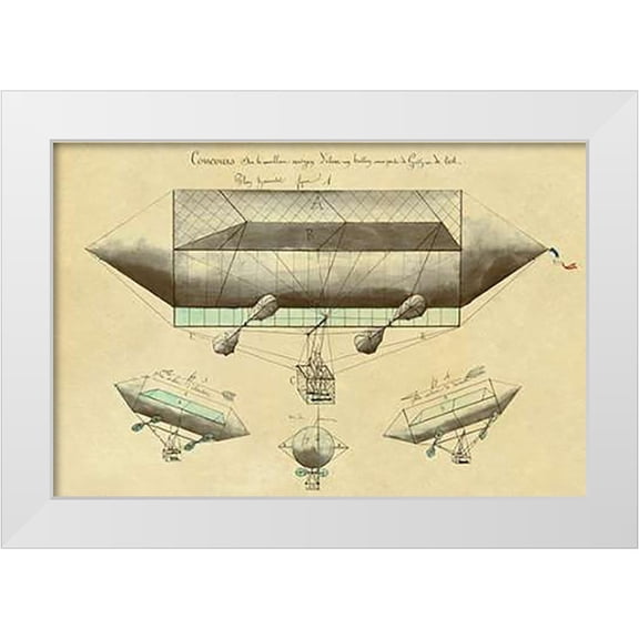 Inventions 32x23 White Modern Wood Framed Museum Art Print Titled - Balloon Design and Engineering
