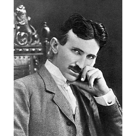 Inventor Nikola Tesla Portrait - 20x30 Inch Laminated Aviation Poster - Stunning Detail and Bold Colors