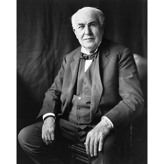 Inventor Thomas A. Edison Portrait 1922 Style - A - 12x18 Inch Laminated Poster - Stunning Detail and Bold Colors