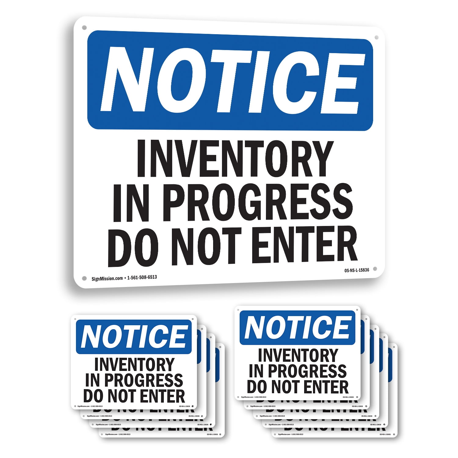 Under Inventory Control Sign Inventory In Progress Do Not Enter OSHA Notice Rigid Plastic Sign 24 ...