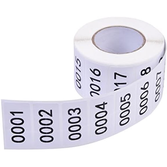 Inventory Labels - Consecutive Number Stickers 1-1000, Product Claiming, Moving Box Numbering 0.75" x 1.5" Size