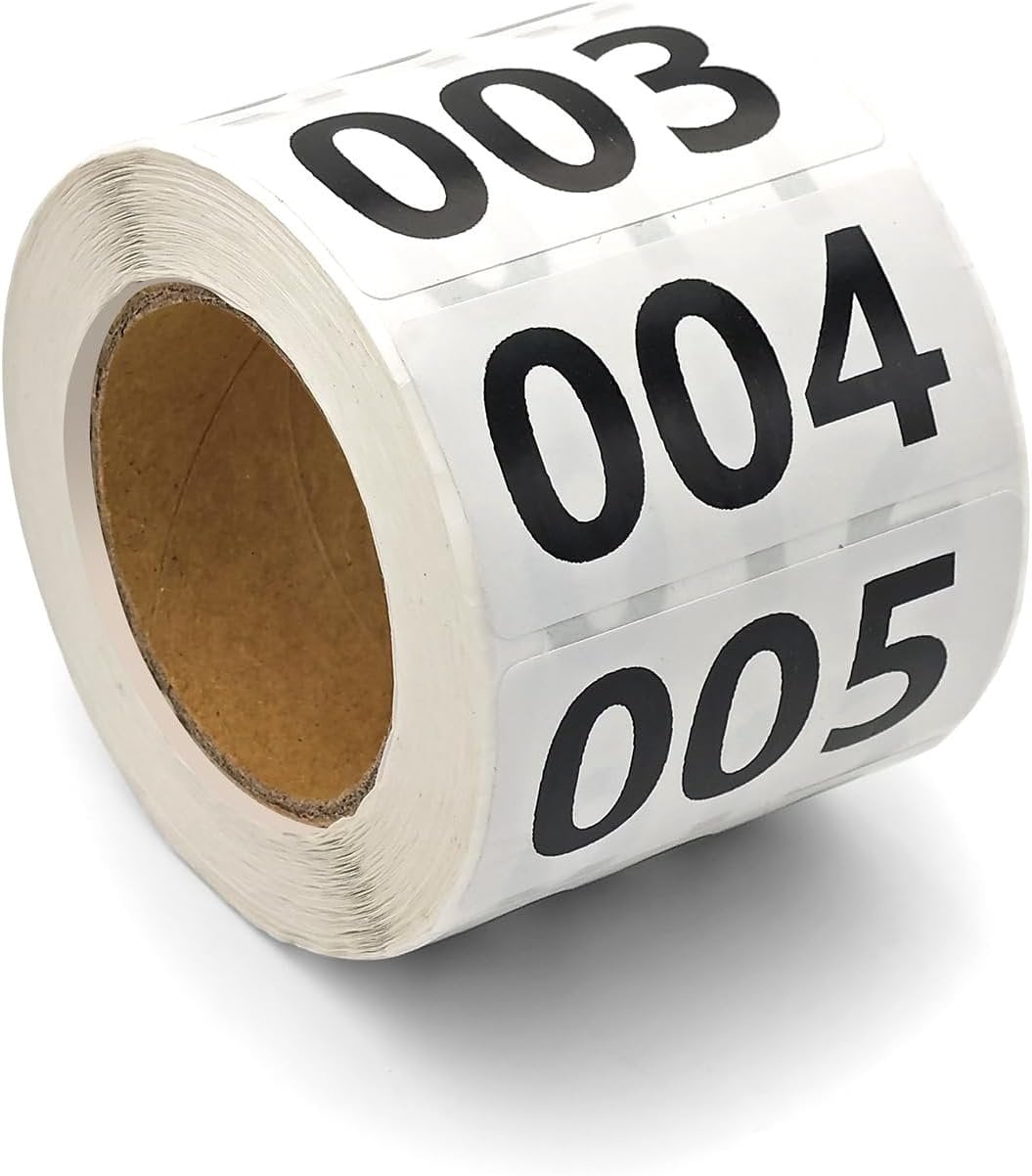 Sticker Label With Numbers Inventory Stickers, Numbered Stickers 1-500, Self-Adhesive Vinyl ...
