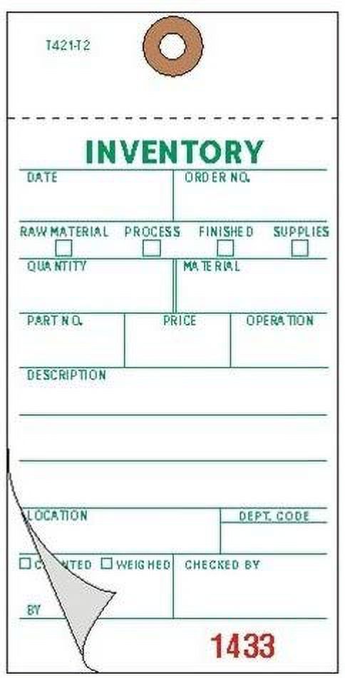Inventory Tags, 2-Ply Carbonless, White TYVEK®, Plain, Number Sequence ...