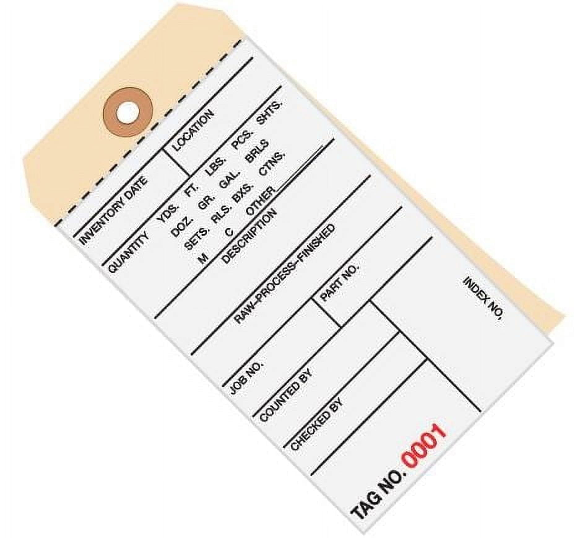 SSBM 6 1/4 x 3 1/8" (1000-1499) Inventory Tags 3 Part Carbonless 500Tags/Case