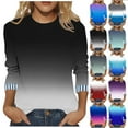thumbnail image 1 of Inverlee 3/4 Sleeve Gradient Color Tshirts for Women Trendy Casual Plus Size Crewneck Blouse Summer Breathable Softy Tunic Tops, 1 of 7