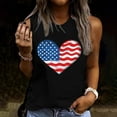 thumbnail image 1 of Inverlee 4th of July Tank Tops for Women Funny American Flag Print Patriotic Tshirts Elegant Sleeveless Tees Lightweight Crew Neck Blouses Tops Work Blouses for Women, 1 of 4